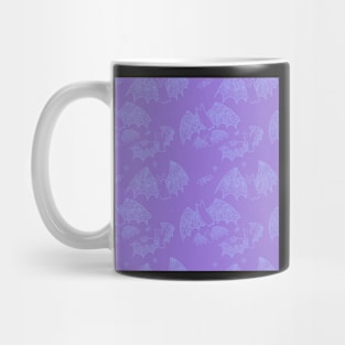 Periwinkle Pastel Lilac Pastel Goth Lace Bats Mug